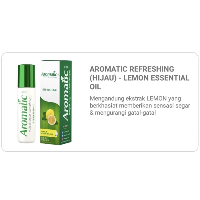 Minyak angin aromatic 1001/essential oil aromatherapy 8ml