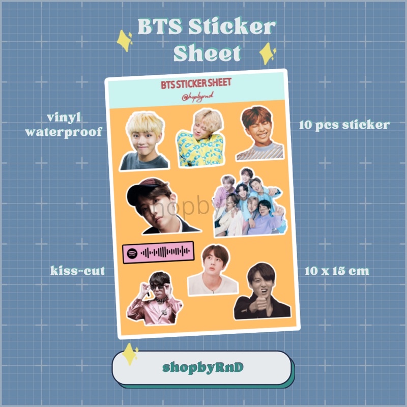 

Sticker Kpop BTS Aesthetic Kiss Cut/Stiker Kpop Lucu