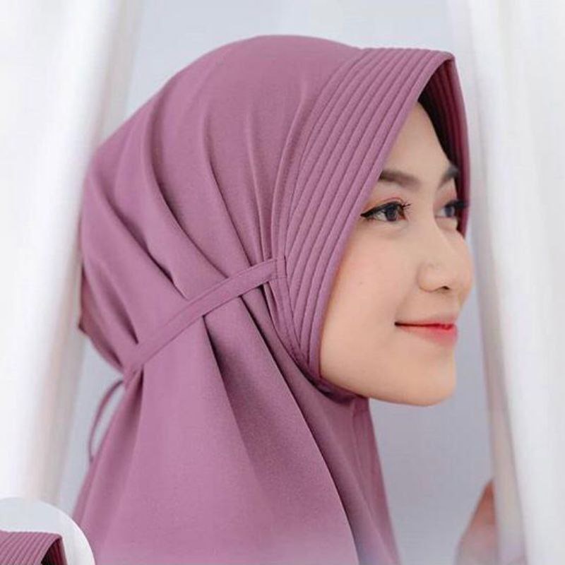 Jjilbab khimar simple pet tali//bergo maryam pet tali