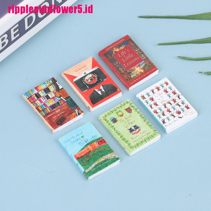 # Kaos T-Shirt Wanita Lengan Pendek Motif Print #6pcs / set Miniatur Note Skala 1: 12 Untuk Rumah Boneka