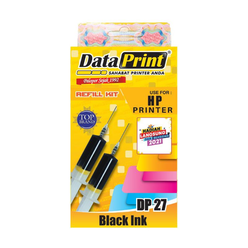 Tinta Printer HP Refill Kit Data Print Black DP-27 OR Color DP-28