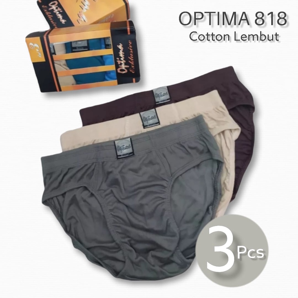 Celana Dalam Pria Optima Model1 Ukuran M L XL Ecer / 3pcs