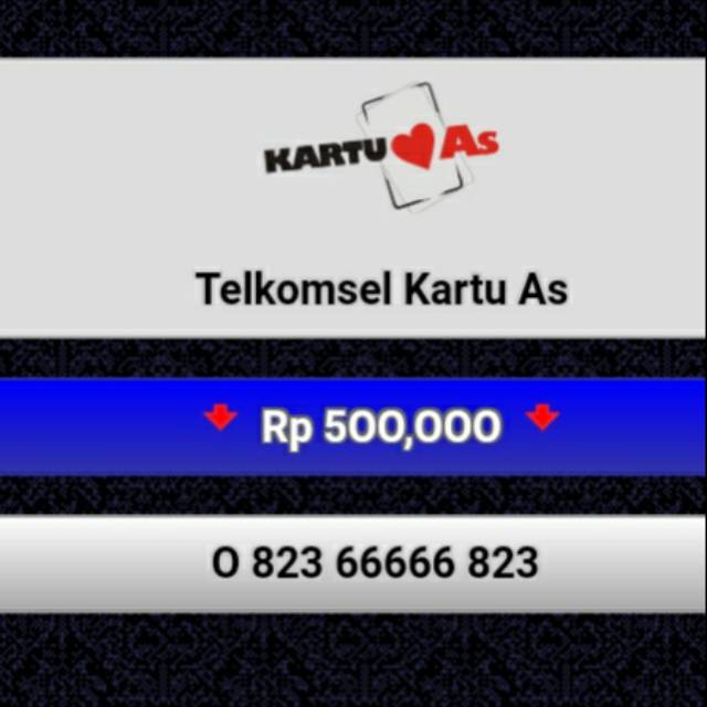NOMOR CANTIK KARTU AS 0823 66666 823