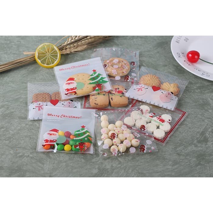 

Uk 10x10 Plastik Kue Cookies Bag Souvenir Kado Hadiah Cantik Packaging Natal Christmas Mix Motif