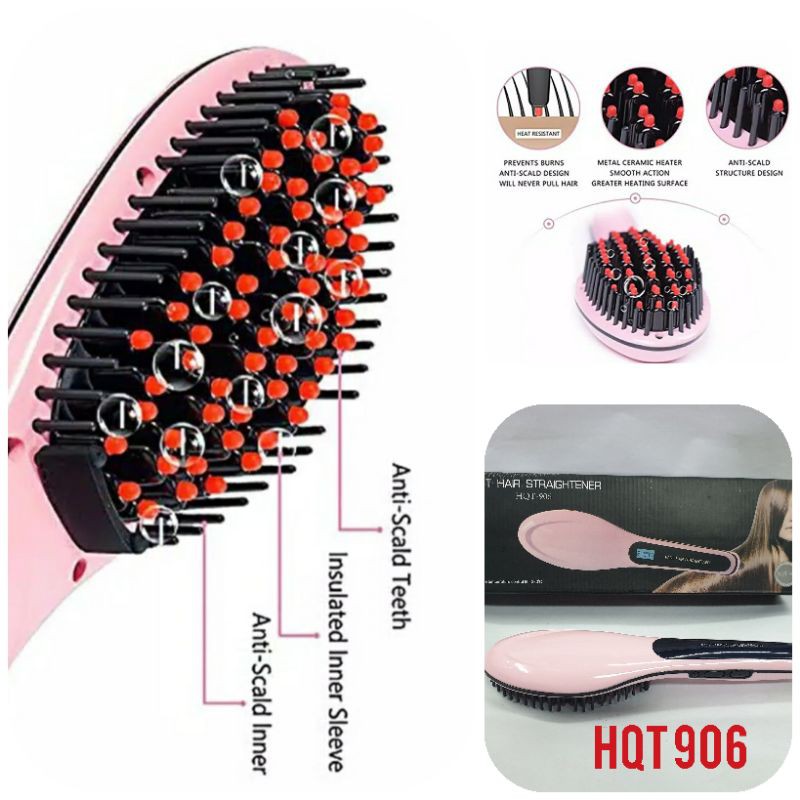 Sisir Catok Pelurus Rambut Elektrik Murah Hair Fast Hair Straightener Original Magic HQT906