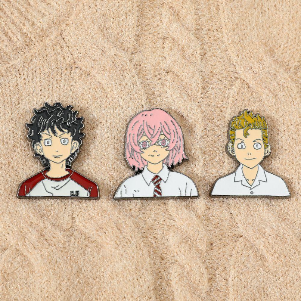 [Elegan] Tokyo Revengers Bros Lucu Figure Mainan Kostum Properti Hanagaki Takemichi Pin Aksesoris Calcifer Badge Souvenir Koleksi Anime Bros