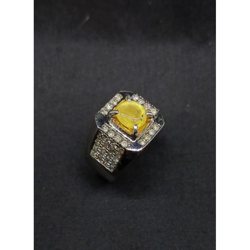 Cincin batu mulia yellow safire