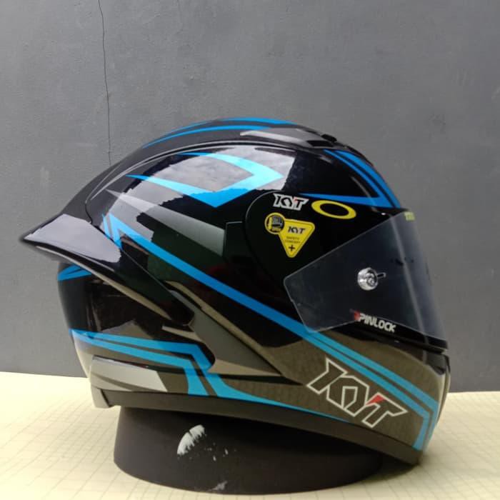 kyt falcon carbon blue paket ganteng parts