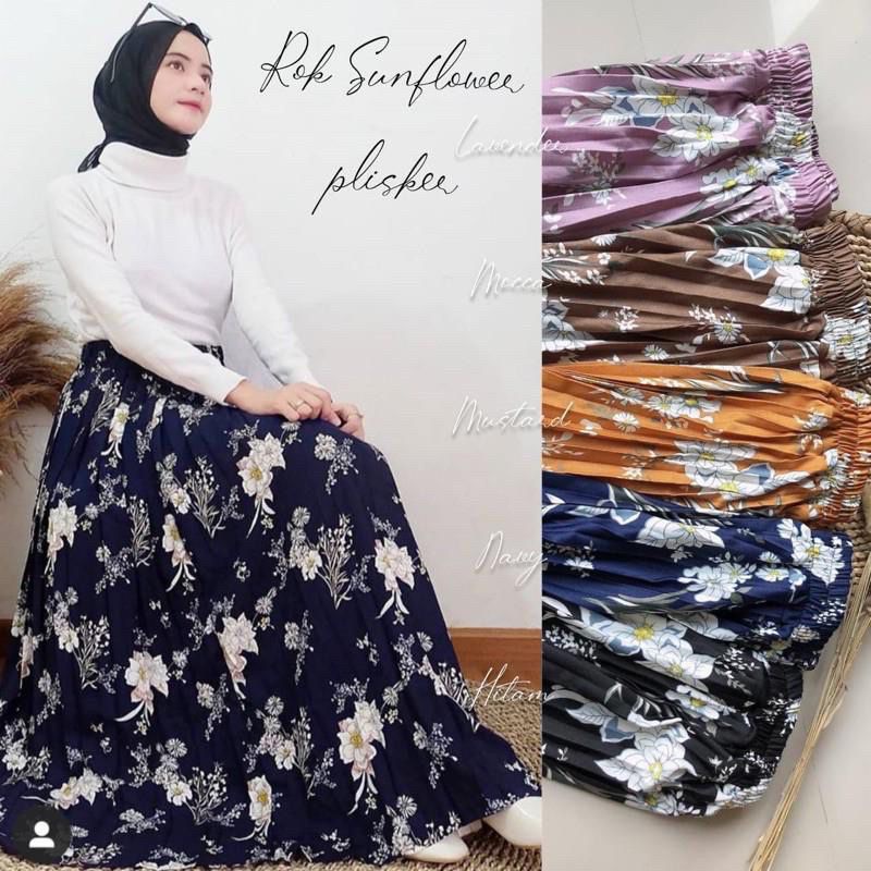 rok bunga plisket//rok bunga plisket sunflower premium.