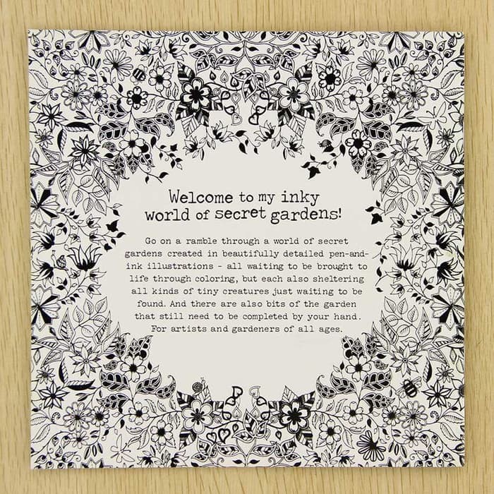 English Edition Coloring Book - SECRET GARDEN (24pages)
