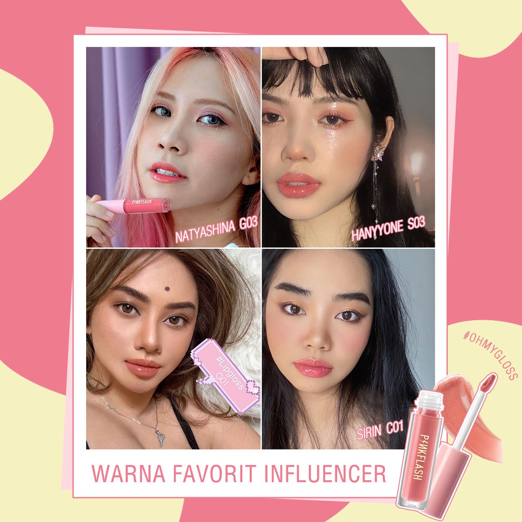 PINKFLASH OhMyPinkflash OhMyGloss High Shine Lip Gloss  Lipstik Cruelty Free Original Sachi Beaute