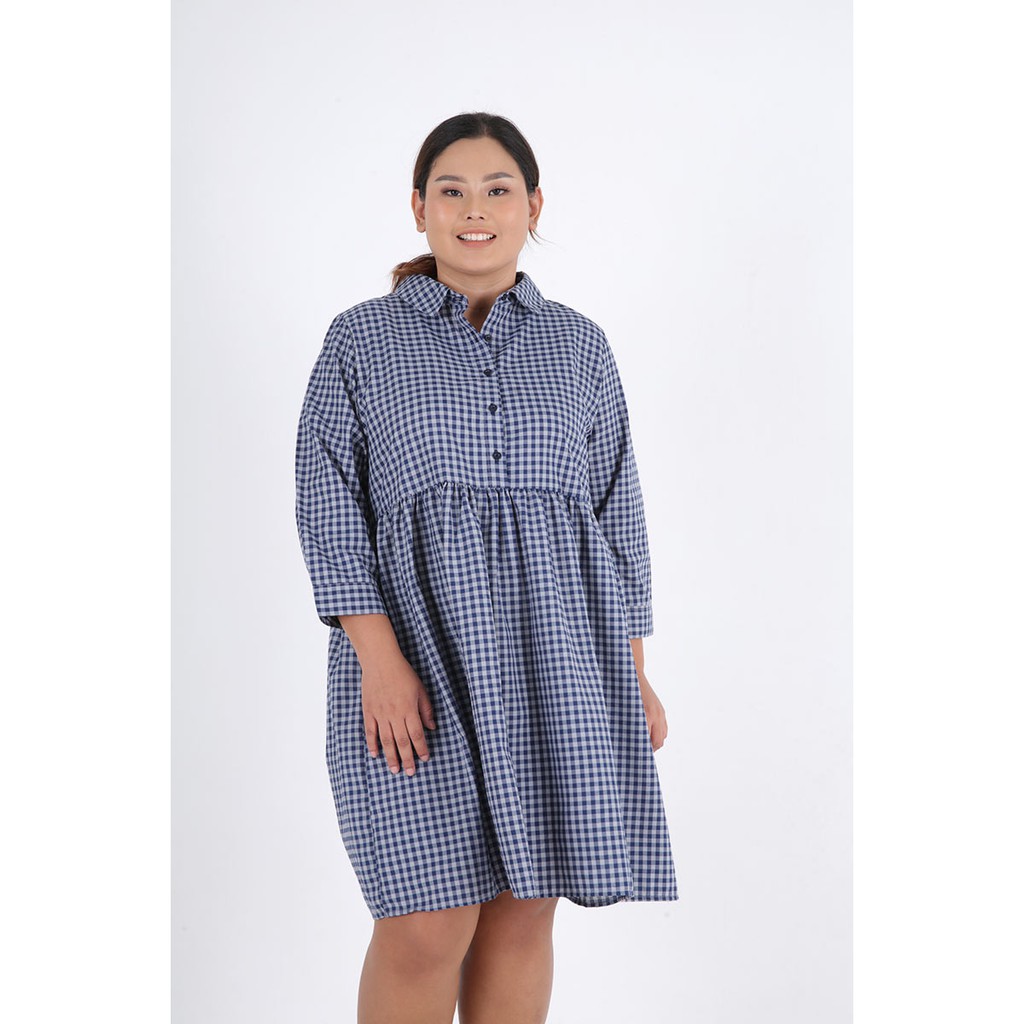 Sorabel - Isobel Gather Button Dress Big Size Jumbo