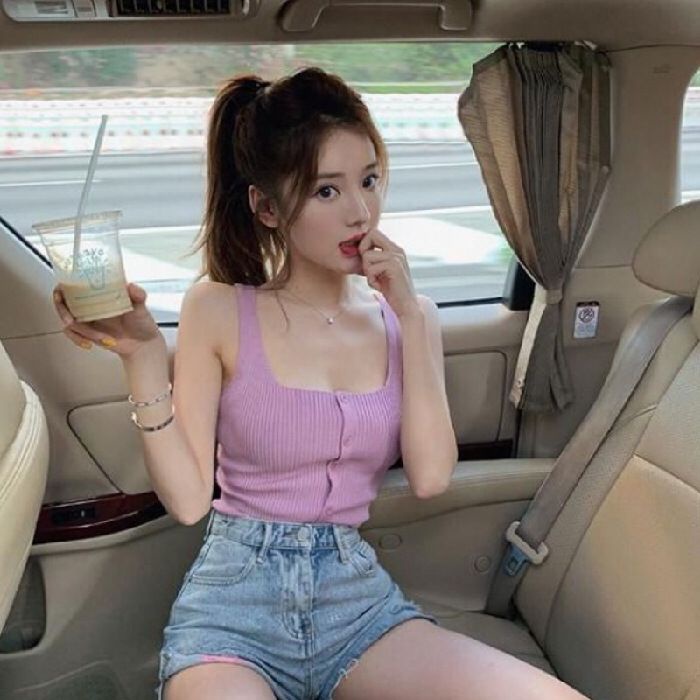 Tanktop korea tank top kancing rib knit rajut halus dalaman wanita jepang atasan cewek kamisol-2