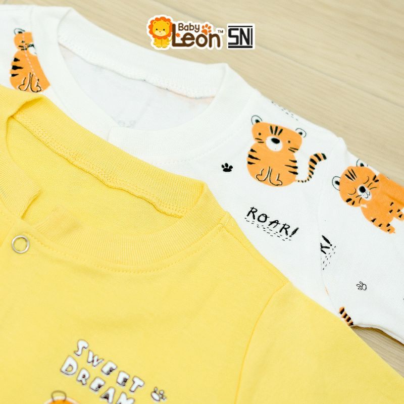 SNI BABY LEON Sleepsuit bayi 0-12 bulan jumper piyama baju lengan panjang tidur Bayi Laki-Laki Perempuan kaki tutup