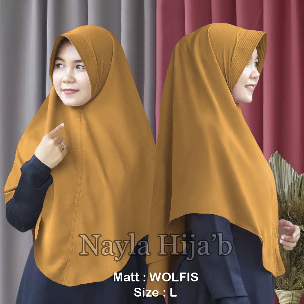 PROMO Bergo Wolfis L Jilbab Simpel Pet Antem Wolfis Kerudung Bergo Murah Nayla Hijab