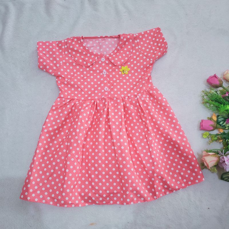 Dress Anak 1 2 Tahun cewek perempuan Baju motif kotak Polka(Dress Wonder women)