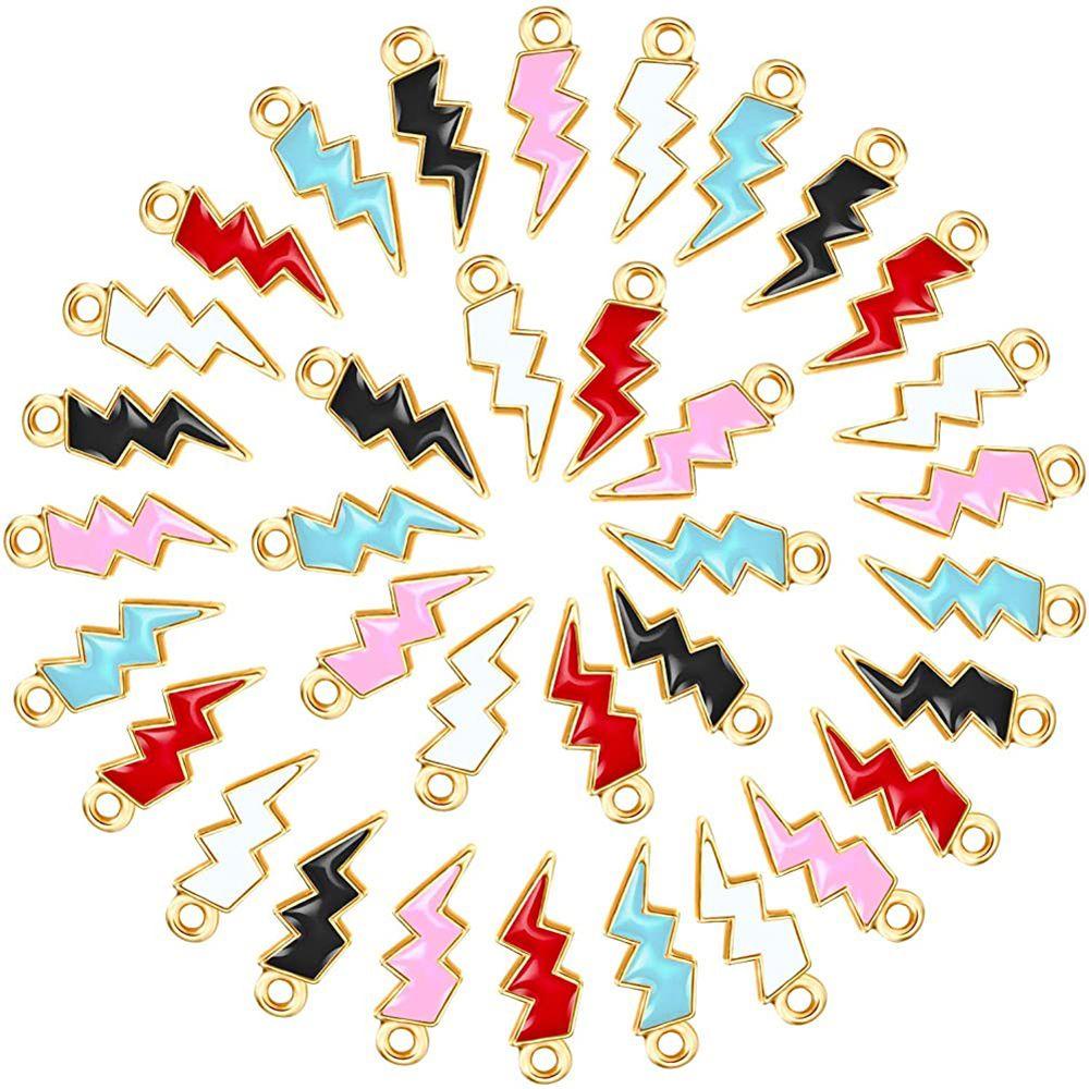 R-flower 10PCS Liontin Petir Warna Permen Gelang Anting DIY Aksesoris Enamel Charms