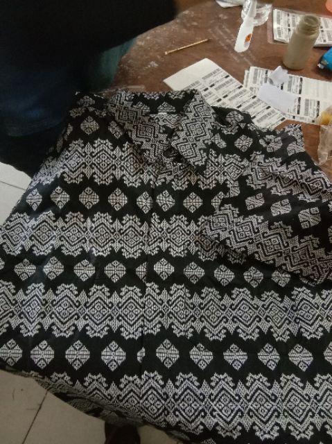 Mono Batik Hrb026 Kenongo Kemeja Hem Pendek Padi Pekalongan Sogan Merak M L Xl Murah Keren Halus 11