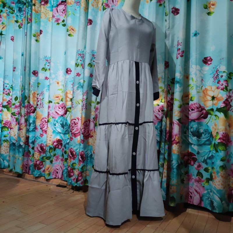 Gamis wanita cewek terbaru moscrepe rempel (gamis aisyah rempel ) Fatonah Shop