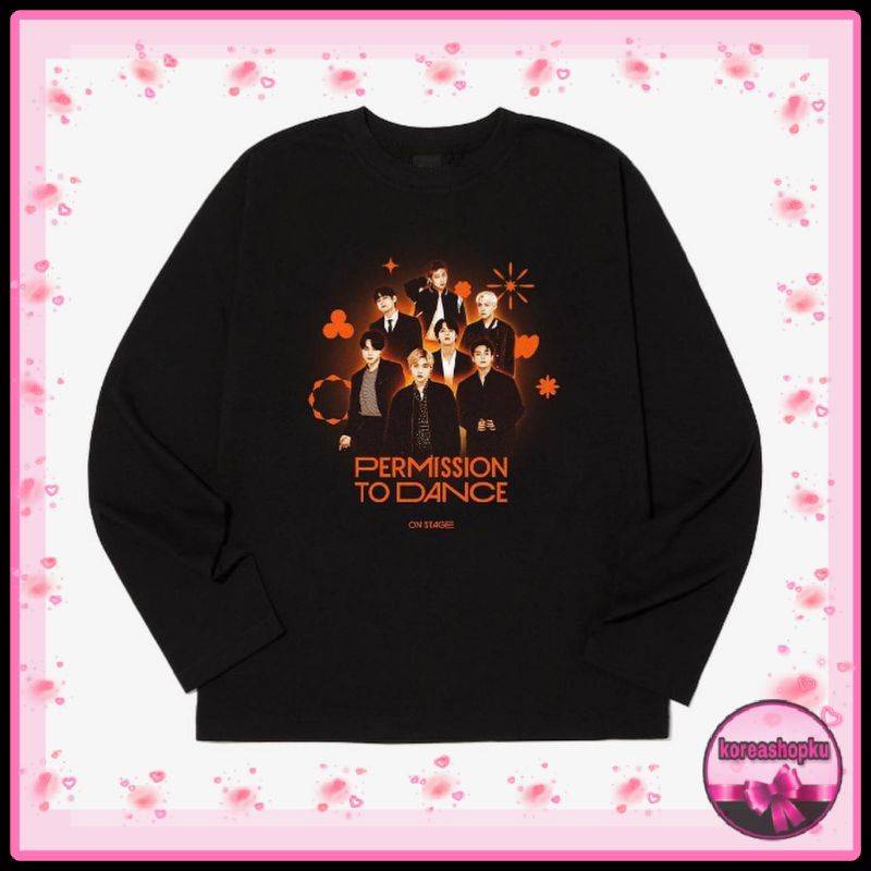 T-SHIRT BTS PERMISSION TO DANCE ON STAGE LENGAN PANJANG BAJU KPOP JUNGKOOK TAEHYUNG JIMIN SUGA RM JH