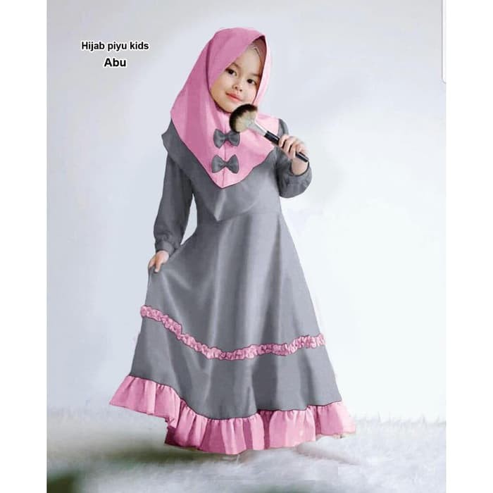 (Fillah) Gamis Anak Tanggung Gamis Ceruty / Ceruti Terbaru Moder HL849  Perempuan/Hijab /Baju Musl