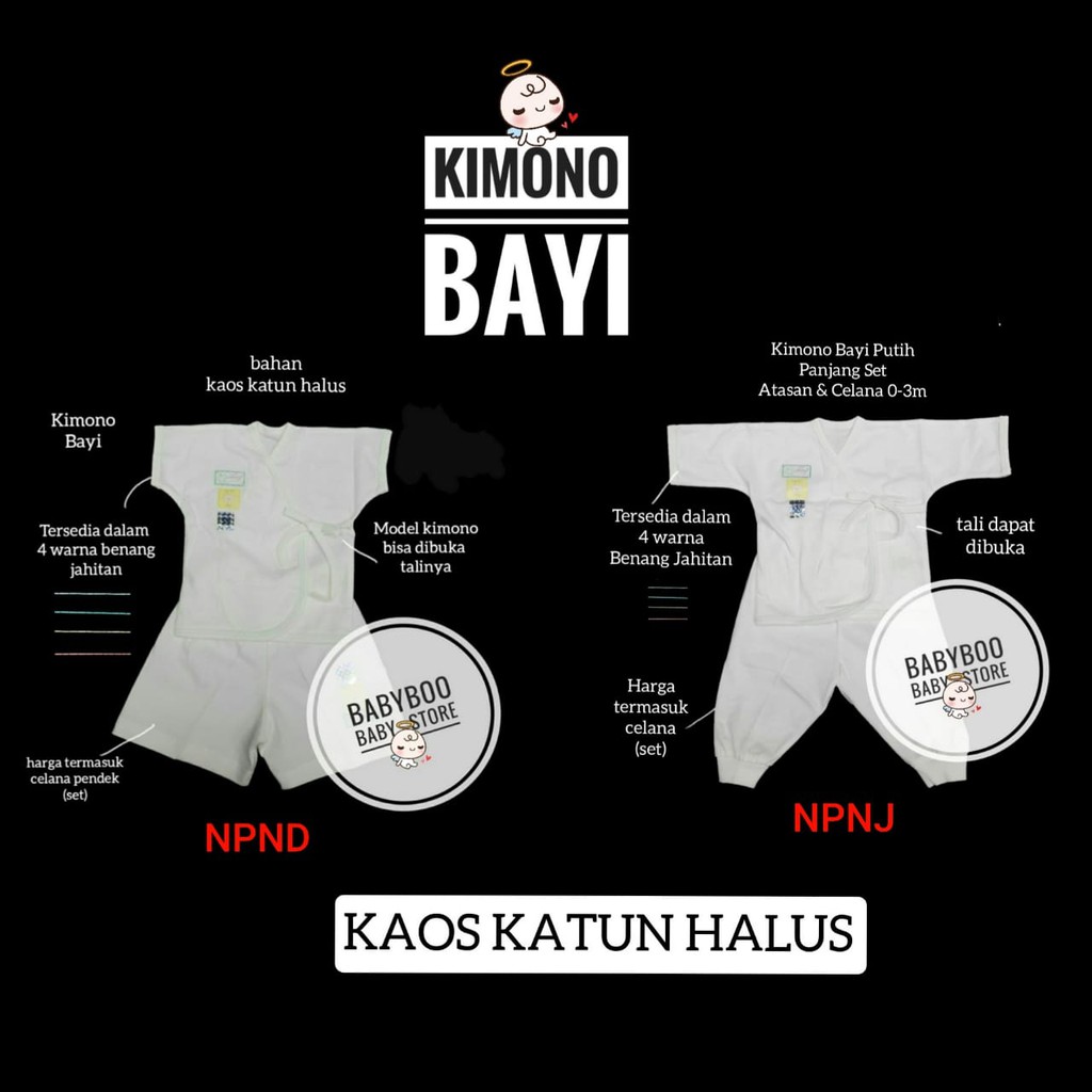 NARY Putih Baju Celana Bayi Newborn S M L | Baby White Set NB 0-3m 3-6m 6-9m 9-12m | Adem Halus Anak