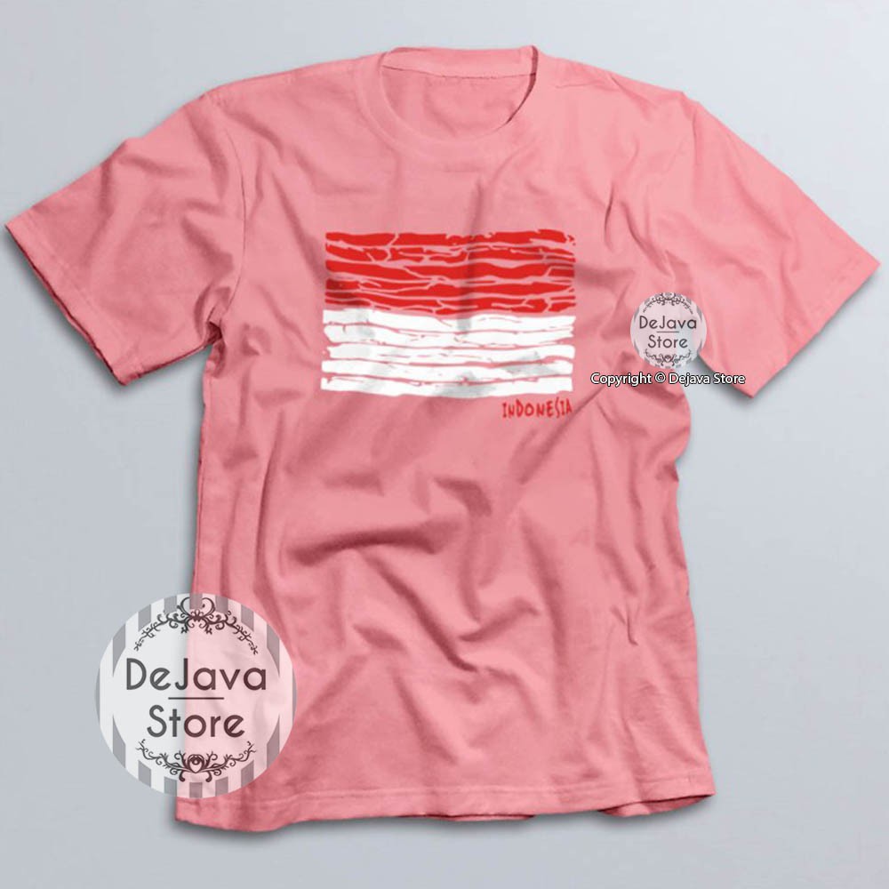 Kaos Distro Indonesia Flag Merah Putih Baju Kemerdekaan Agustus Unisex Premium | 1614-8