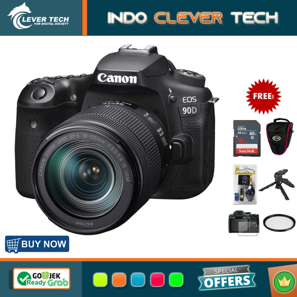 Canon EOS 90D Kit 18-135mm IS USM - Garansi Resmi