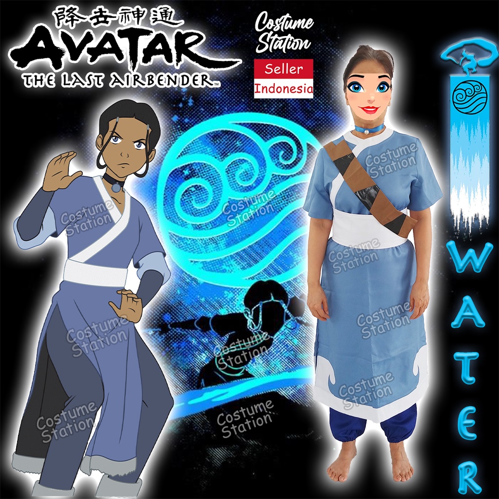 Kostum Katara Avatar The Last Airbender / Costume Water Bender dewasa