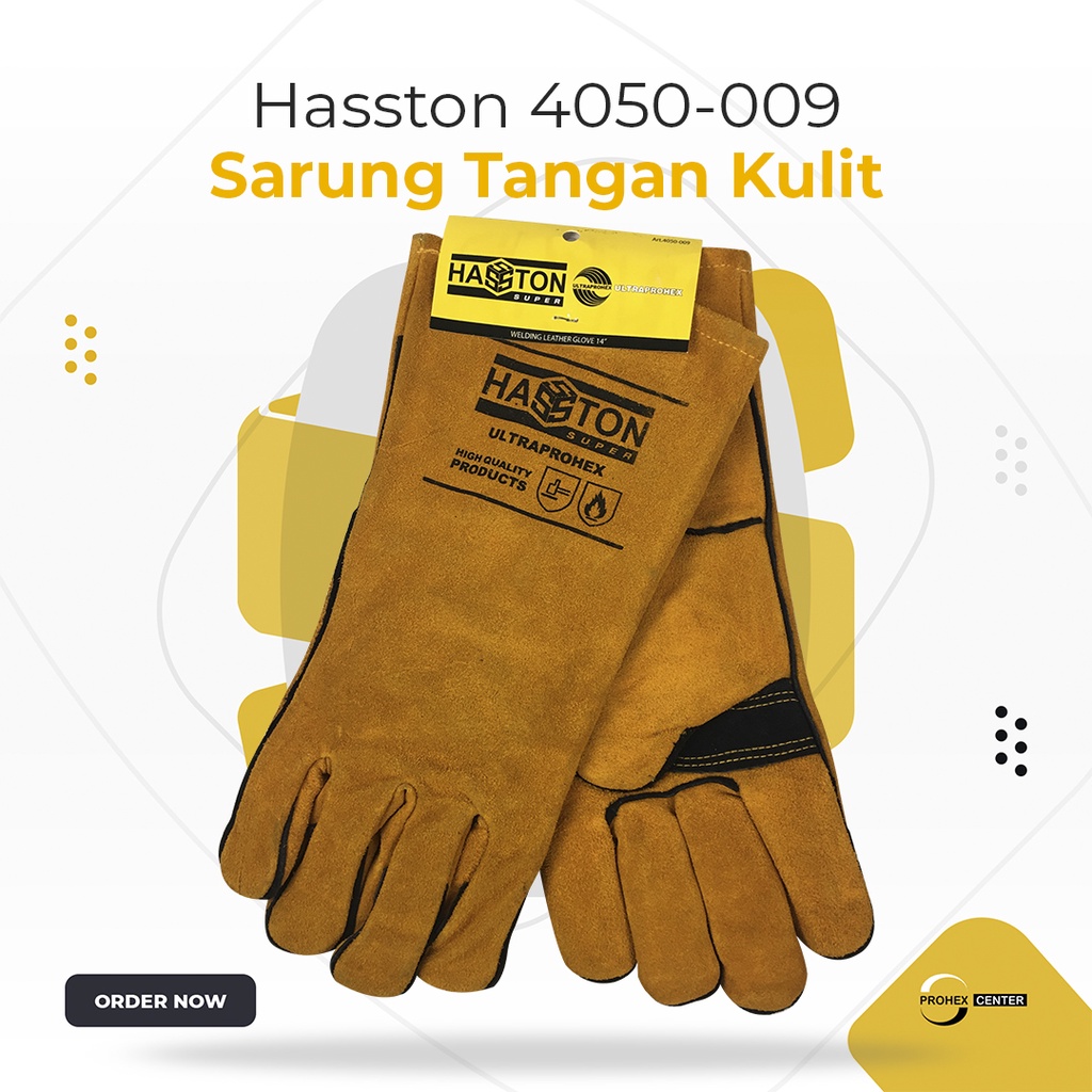 HASSTON PROHEX Sarung Tangan Kulit 14inc Coklat (4050-009)