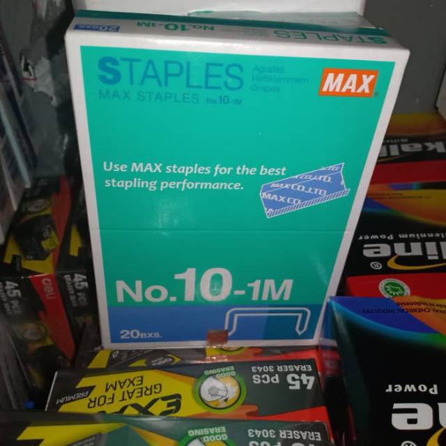 

Isi staples max no 10 kecil 1 dus