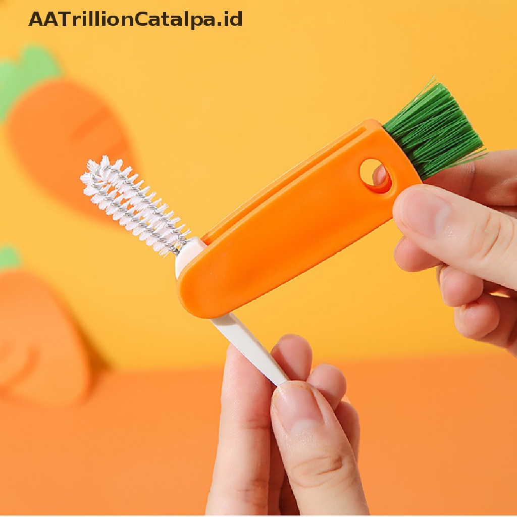 Aatrillioncatalpa 3 in 1 Sikat Pembersih Botol / Kotak Makan Siang Multifungsi Portable