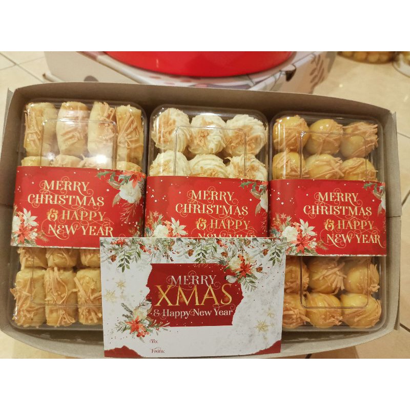 

hampers natal / kue kering premium paket natal toples isi 3