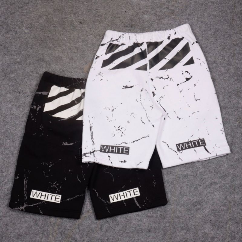 READY!!!SHORT PANTS / CELANA PENDEK OFF WHITE MARBLE PREMIUM HIGHT QUALITY