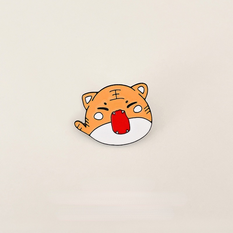 Bros Pin Desain Kartun Harimau Kecil Lucu Gaya Korea Untuk Dekorasi Pakaian