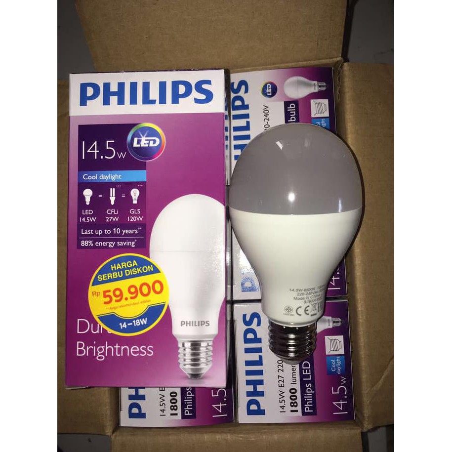 Philips Led 14,5 W 14,5W Philips Led 16 W Philips Led 14,5 Watt Putih New