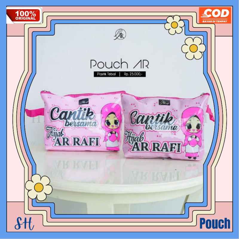 tas dompet pouch wadah tempat kosmetik make up wanita koin serbaguna kecil besar arrafi transparan m
