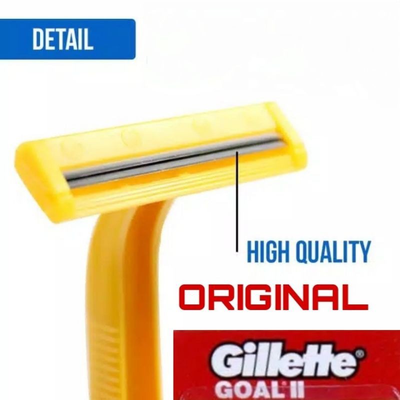 Alat cukur ORIGINAL GILLETTE GOAL II kuning - pisau silet