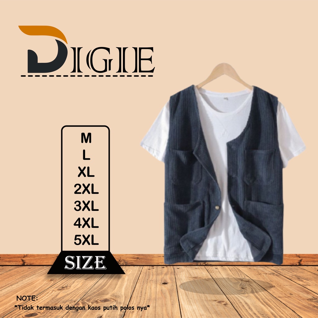 Jaket Rompi Pria Motif Biru Polos