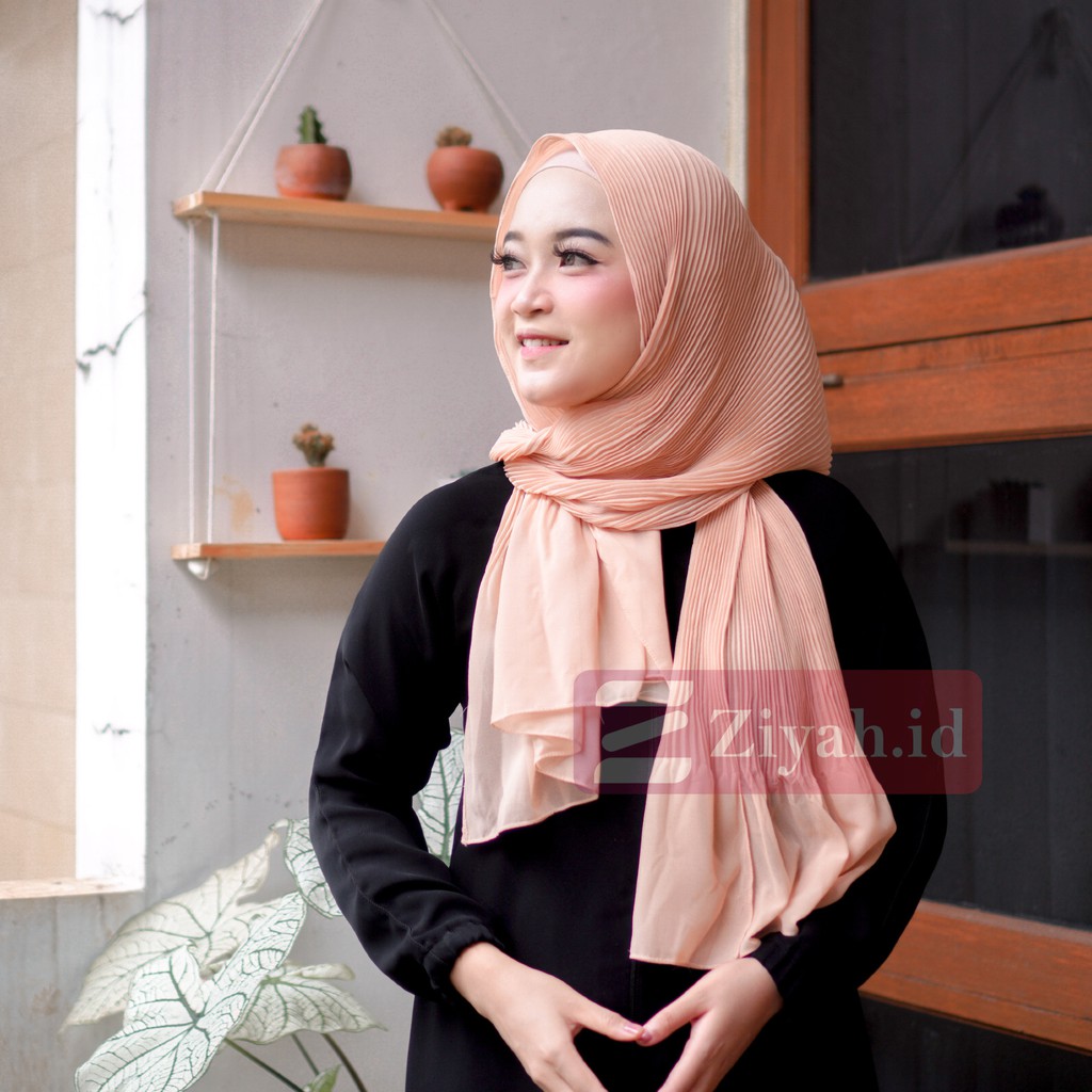 Ziyah.id Pashmina Plisket candy / Permen 180x75 15 warna pilihan premium-2