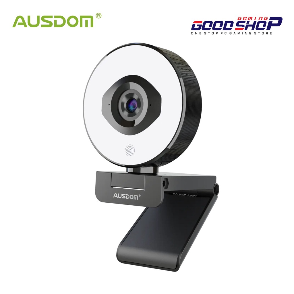 AUSDOM Webcam 1080P 60FPS Autofocus with Tripod, Light - AF660