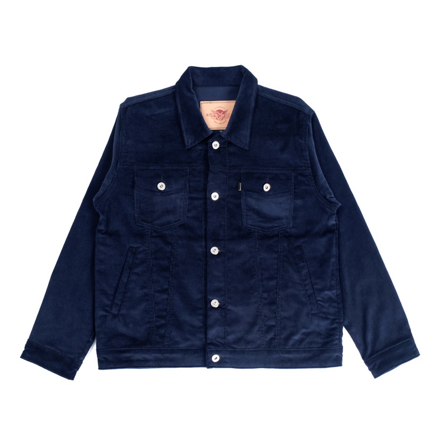 JAKET PRIA - EMERALD TRUCKER NAVY CORDUROY JACKET - JAKET CORDUROY