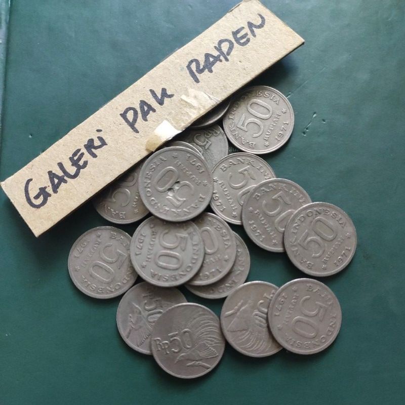 koin kuno 50 rupiah nikel cendrawasih 1971