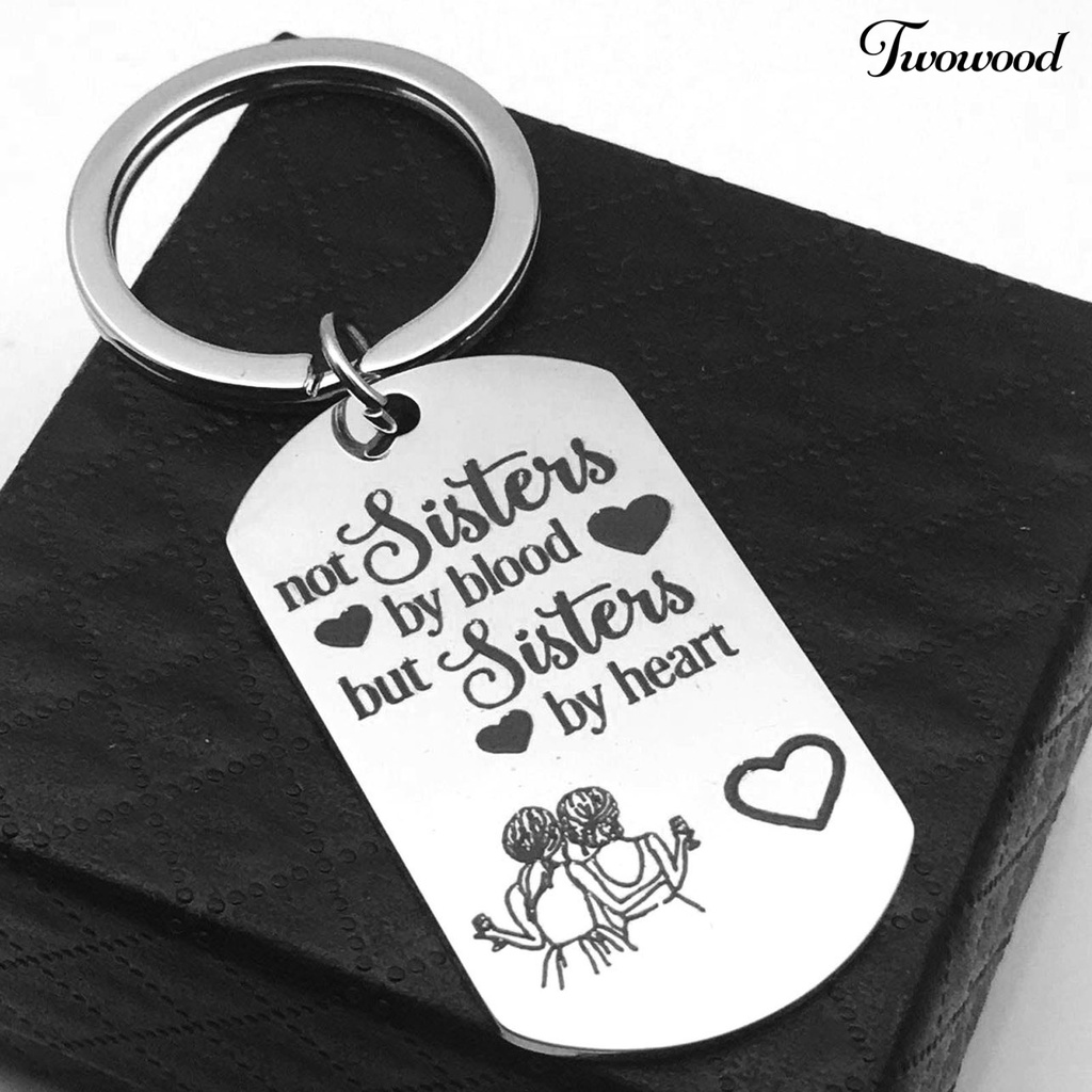 Twowood Key Chain Minimalist Corrosion-resistant Print Eco-friendly Best Friend Keyring for Girl