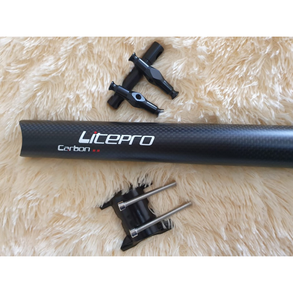 Seatpost Litepro Carbon Doff Black Matte Dof Dov 33.9 x 580 mm Original Tiang Sadel Sepeda Fnhon