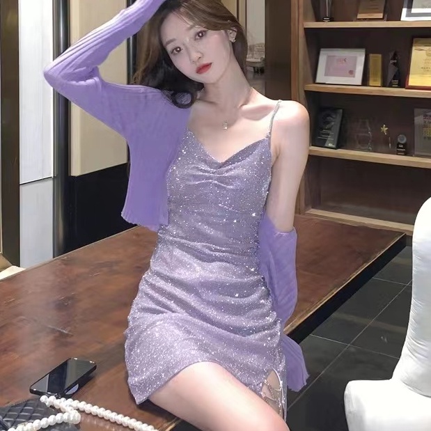 【Moon Blush】Party Queen✨Korean Sexy Blink Mini Dress 2373 (S/M/L)