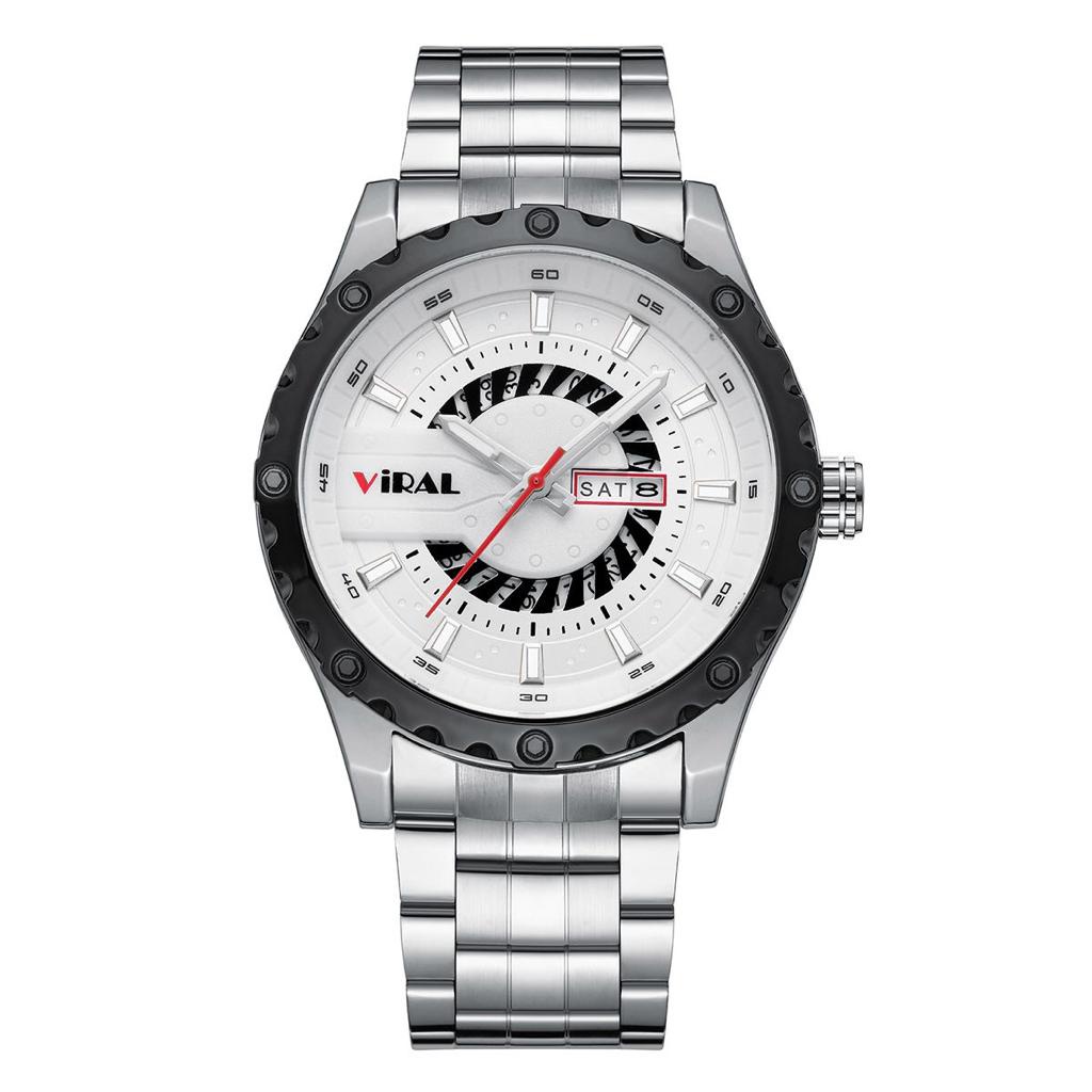 (BW) JAM TANGAN PRIA TERBARU STAINLISS STEEL VIRAL ORIGINAL V-8609 TAHAN AIR ANTI AIR