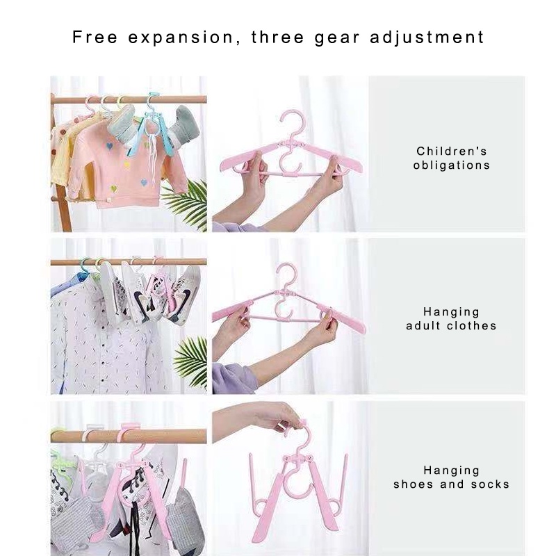 UNIGOOD - Adjustable Hanger Lipat Gantungan Baju Sepatu Multifungsi Magic Hanger 2 in 1