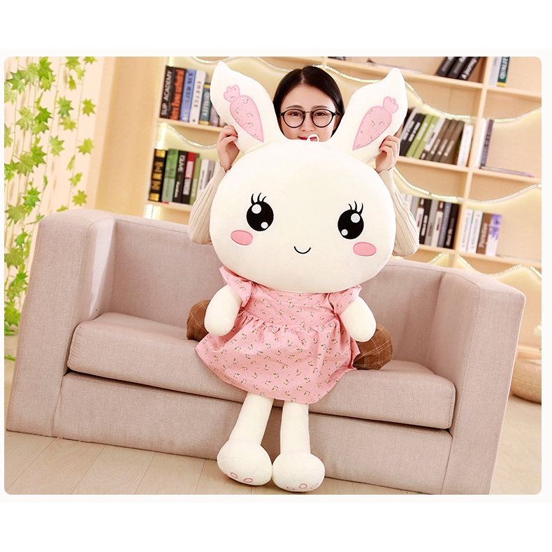 Boneka Kelinci Bahan Plush Ukuran 50cm untuk Hadiah Ulang Tahun Anak