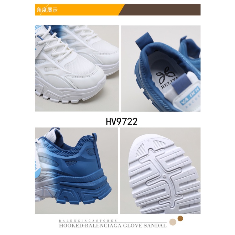 HELIVA ARABEL Sepatu Sneaker Tali Sol 5cm Sport Bahan Kulit HV9722 Original Brand